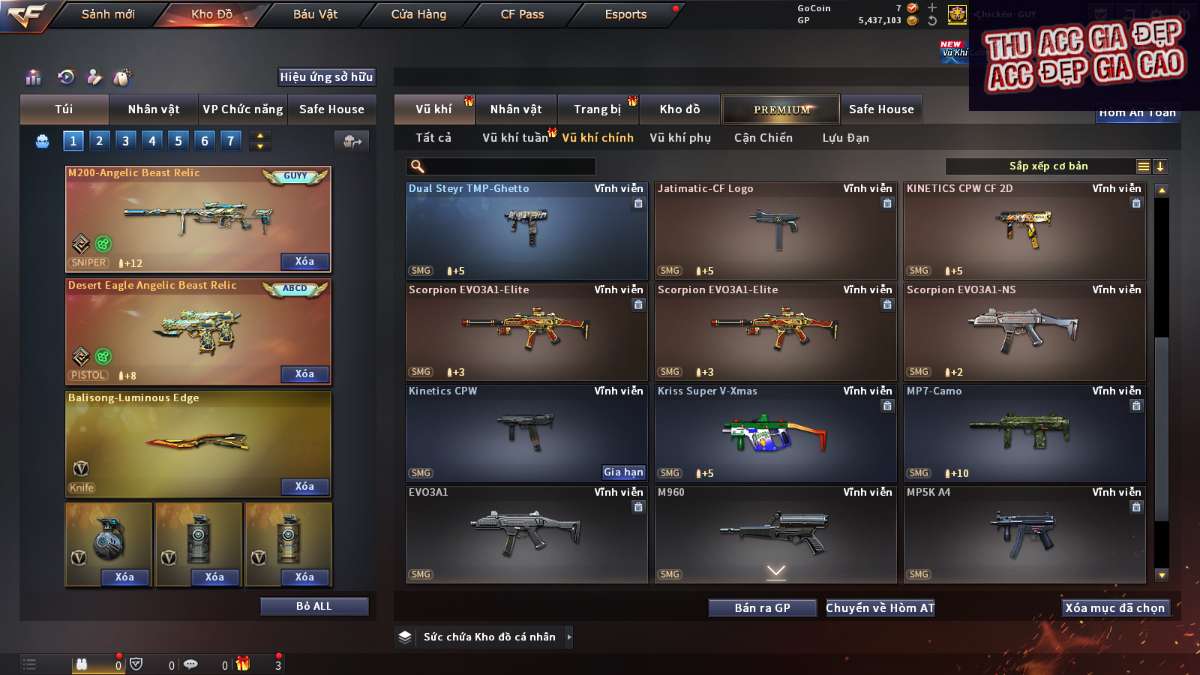 shop acc cf uy tin gia re